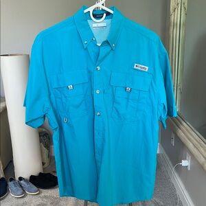 Columbia Blue Casual Button Down Shirt